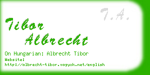 tibor albrecht business card